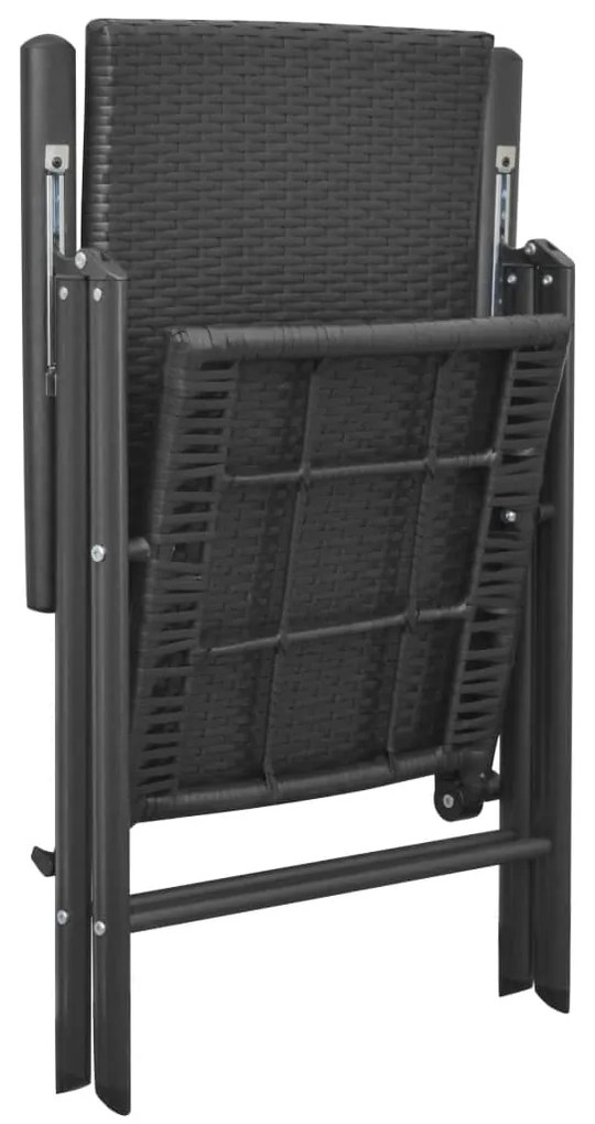 3 pcs conjunto de jantar para jardim preto