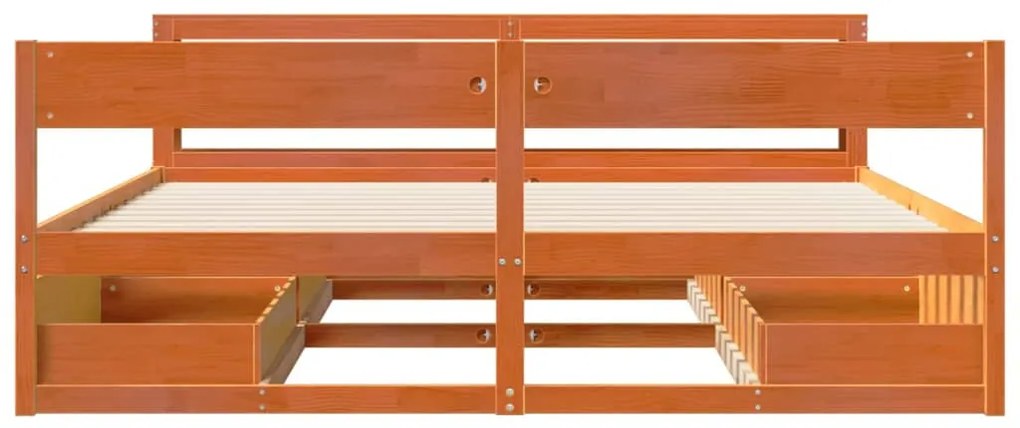 Cama sem colchão 180x200 cm pinho maciço castanho-mel