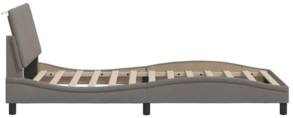 Estrutura cama sem colchão 100x200 cm tecido cinza-acastanhado