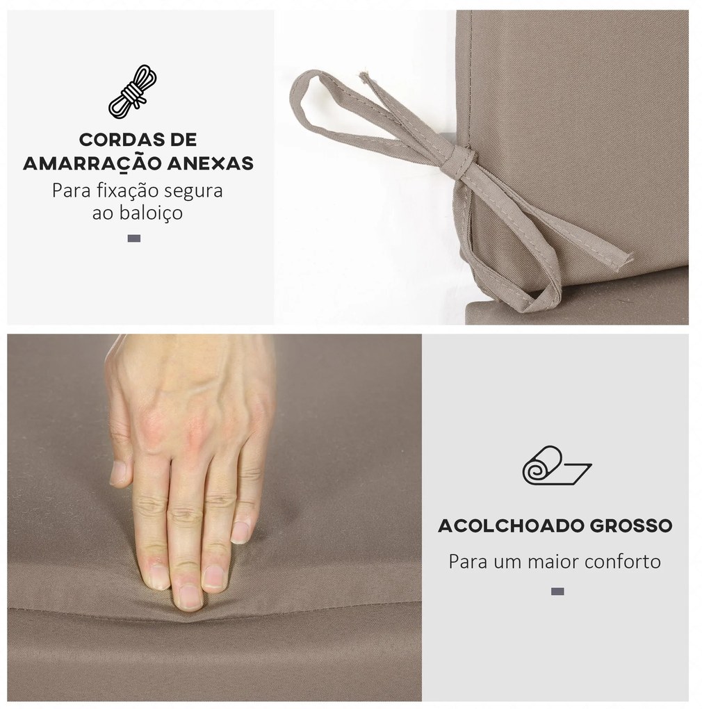 Almofada para Baloiço de 2 Peças 130x45x5 cm Almofada para Baloiço de