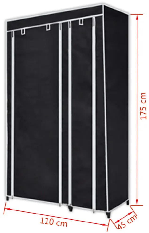 Roupeiros de tecido 2 pcs preto