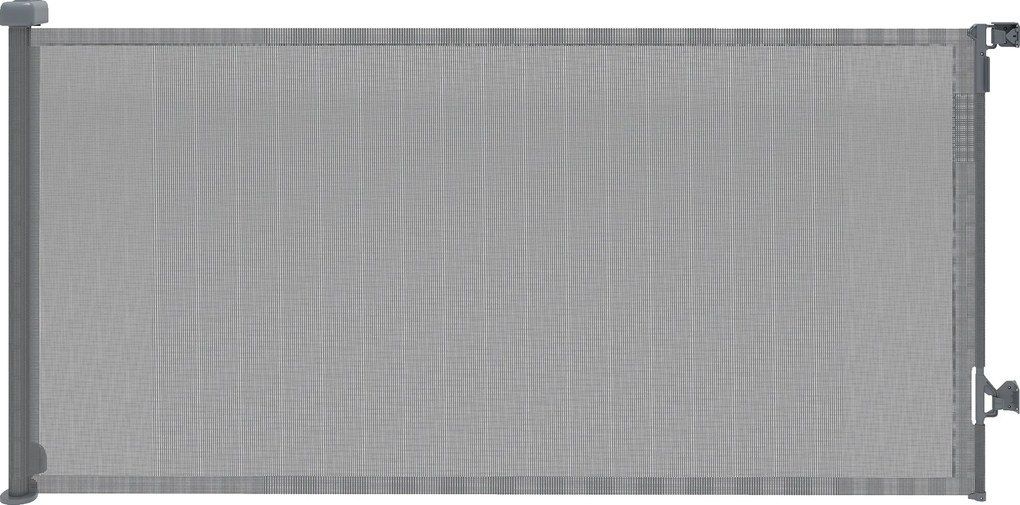 PawHut Barreira de Segurança para Cães Retrátil Extensível até 180 cm de Largura para Escadas e Portas Cinzento | Aosom Portugal