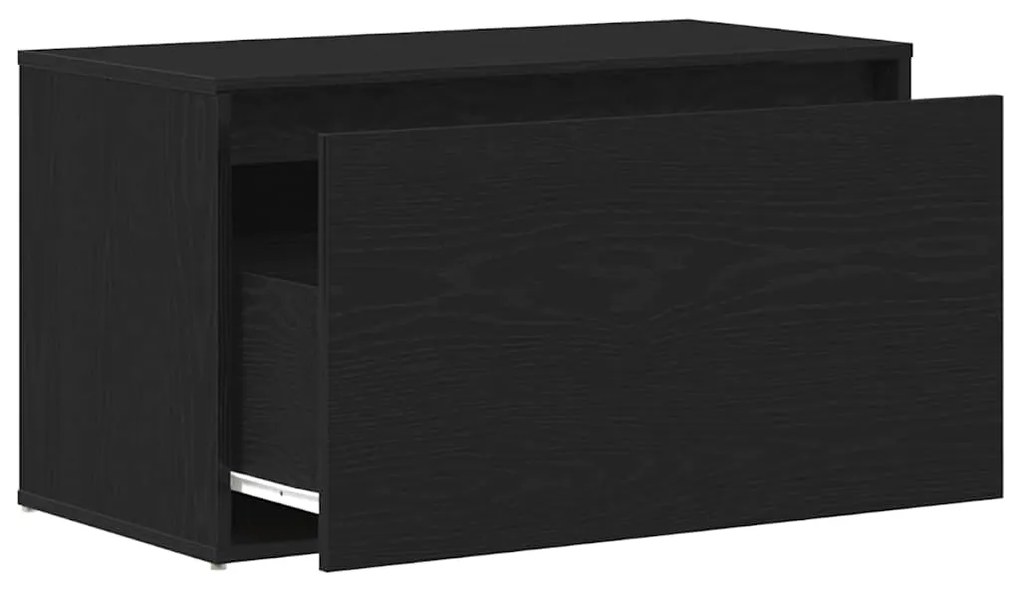 Banco de Hall vidaXL Preto Carvalho 80x40x45 cm Madeira de Engenharia