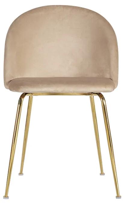 Cadeira Golden Dalnia Veludo - Castanho Claro