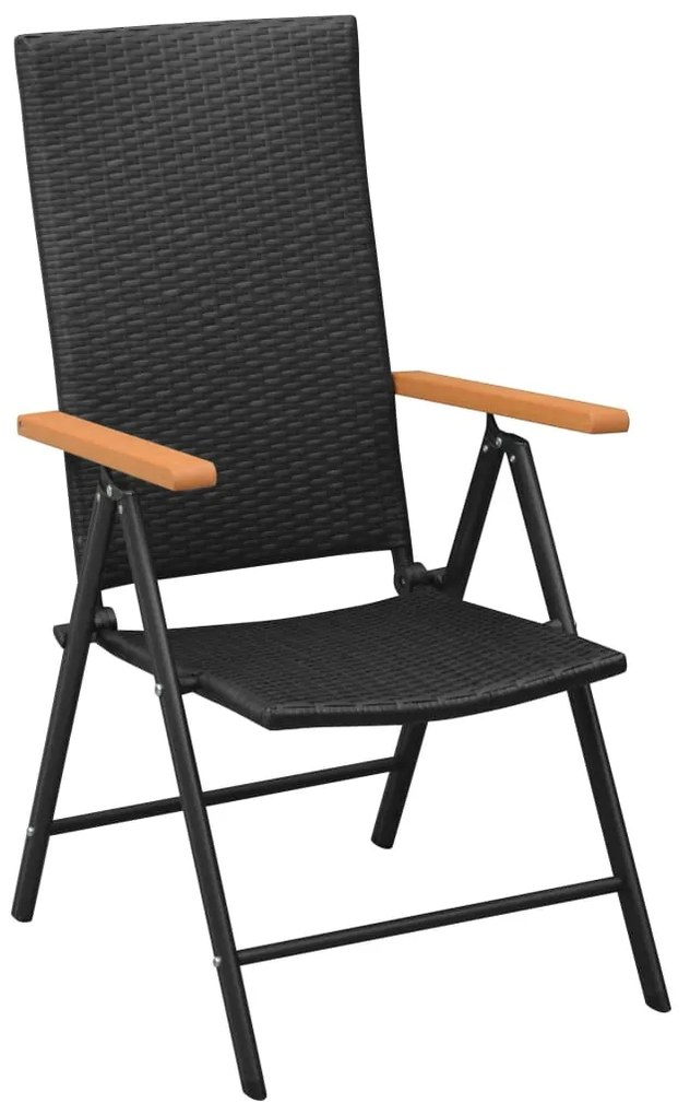 7 pcs conjunto de jantar para jardim preto e castanho