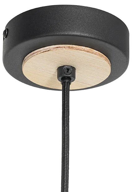 Candeeiro de suspensão oriental preto com rotang 30 cm - Magna Rotan Oriental