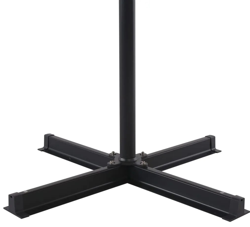 Guarda-sol de jardim com base portátil cinzento-acastanhado