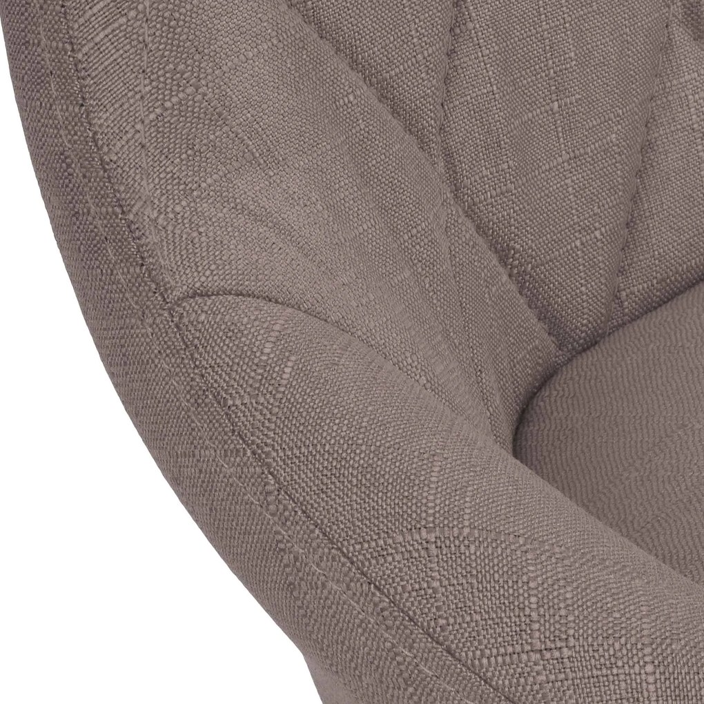 Banco de bar Lazio em tecido e com estrutura preta 46 x 83-104 x 49 cm Castanho acinzentado