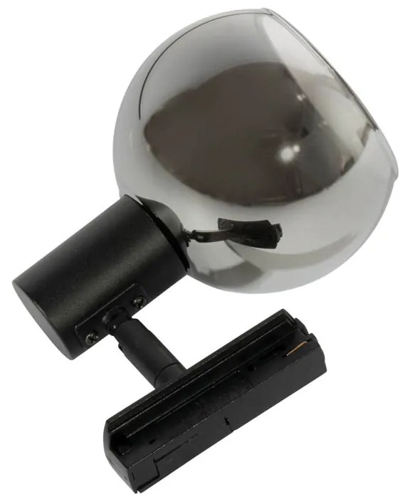 Foco preto moderno para sistema de calhas monofásico - Iconic Lava