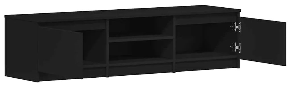 Móvel de TV 140x40x35,5 cm derivados de madeira preto