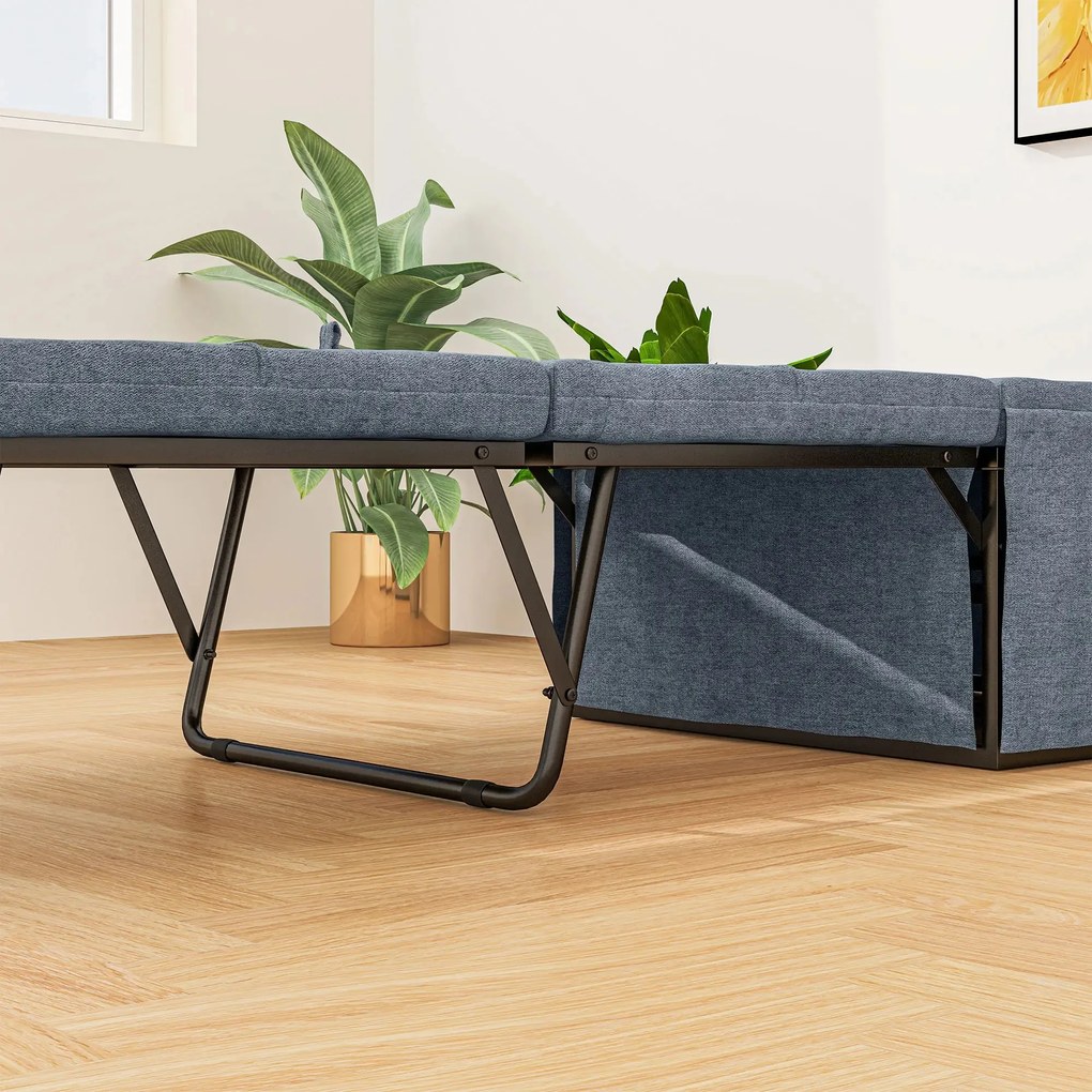 Cama Dobrável "Açores" com Capa de Proteção - Cinza - 180x68 cm - Meta