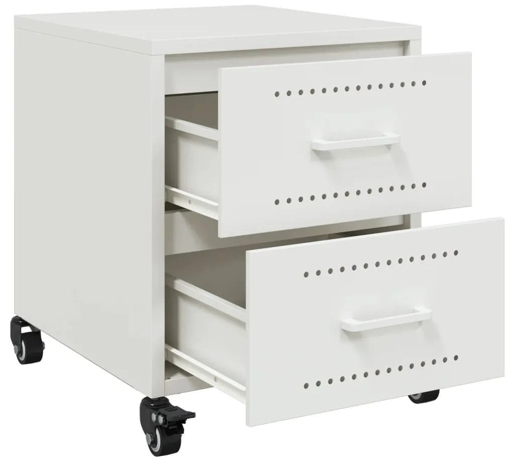 Mesa de cabeceira 36x39x43,5 cm aço branco