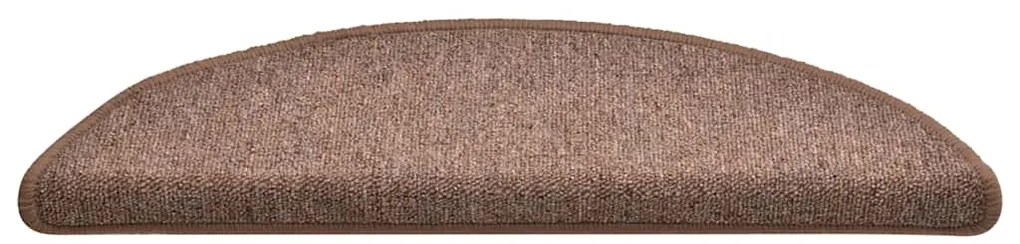 Tapetes de escada 30 pcs 56x17x3 cm castanho