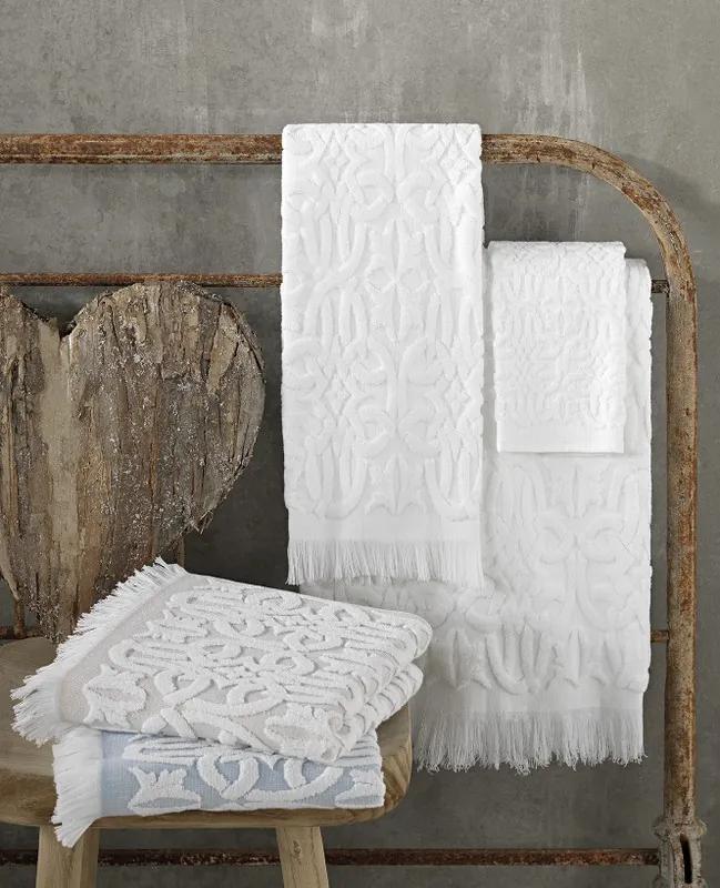 Jogo de 6 toalhas de banho 500 gr./m2 - 100% algodão em jacquard: Bege