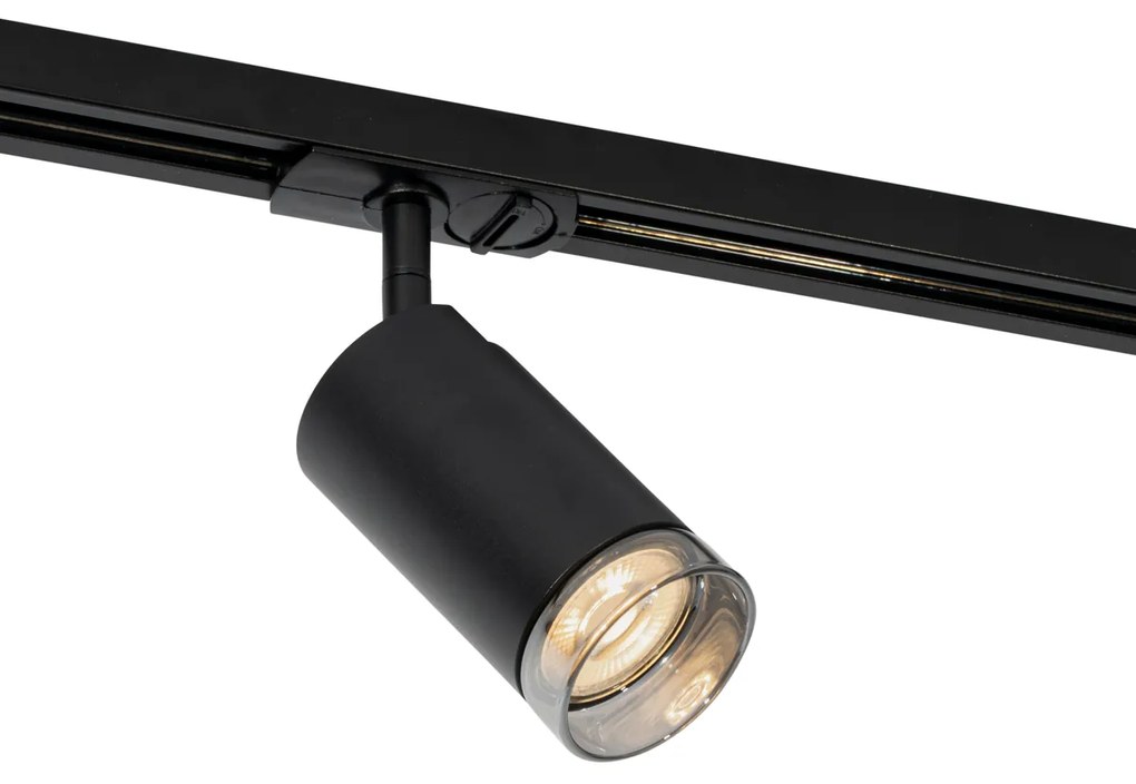 Foco moderno com anel fumê para sistema de calhas de iluminação monofásico GU10 50mm - Iconic Jeana Moderno