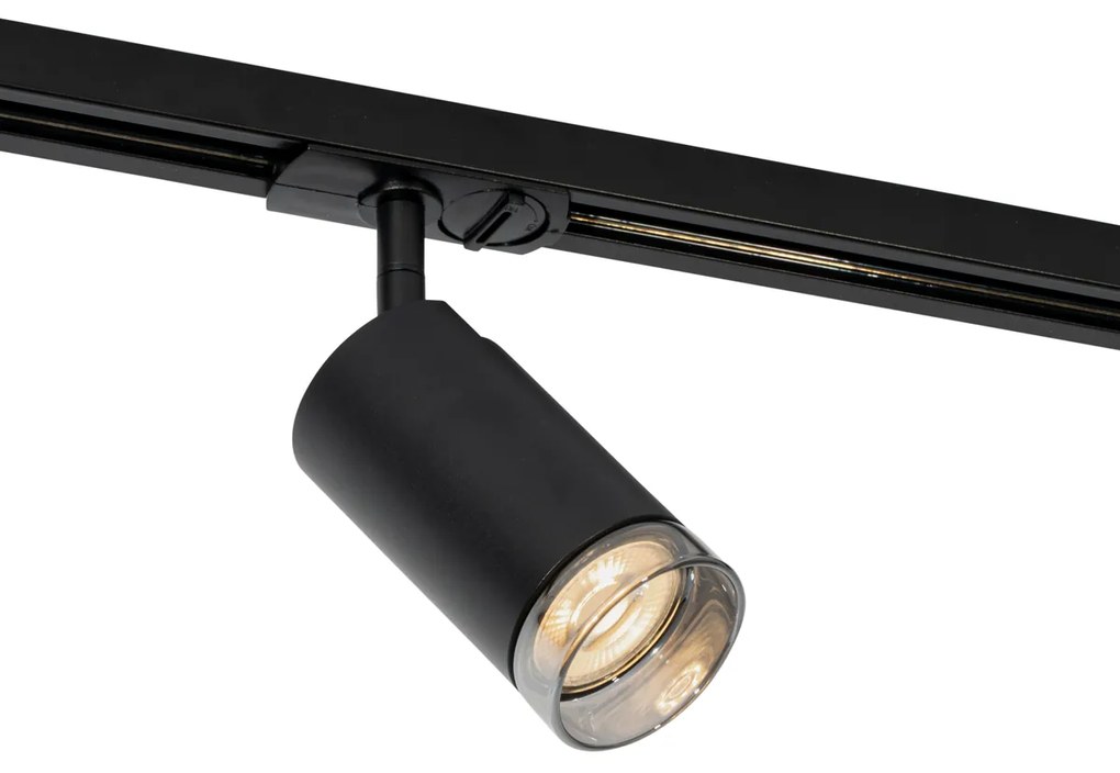Foco moderno com anel fumê para sistema de calhas de iluminação monofásico GU10 50mm - Iconic Jeana