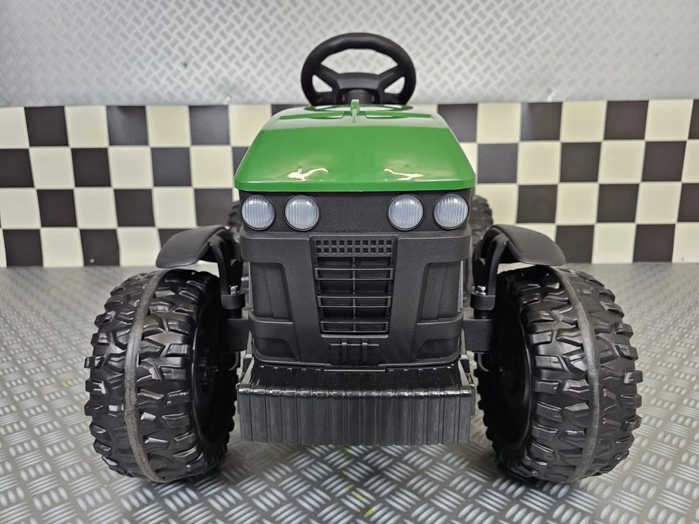 Trator elétrico crianças 12V tractor Farmer, Rodas Borracha EVA Com controlo remoto Verde