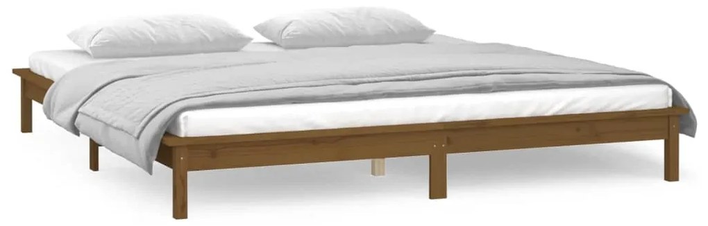Estrutura cama casal pequena +LEDs 120x190 cm madeira castanho