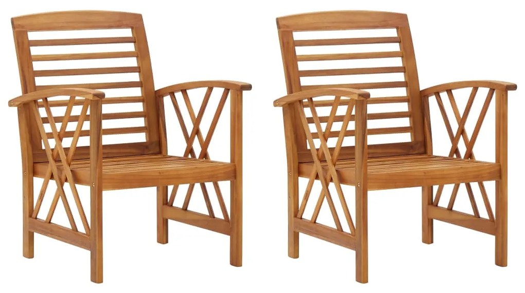 Cadeiras de jardim 2 pcs madeira acácia maciça