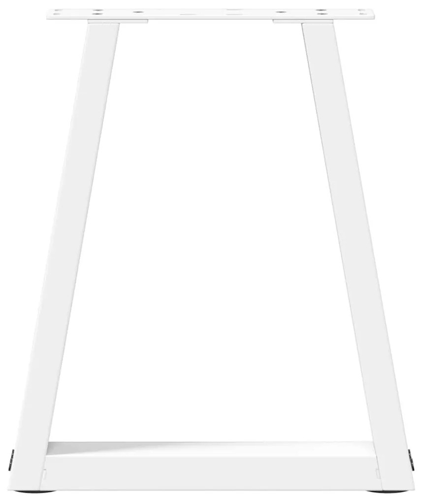 Mesa de jantar pernas 2pcs forma de V 38x(42-43,3)cm aço branco