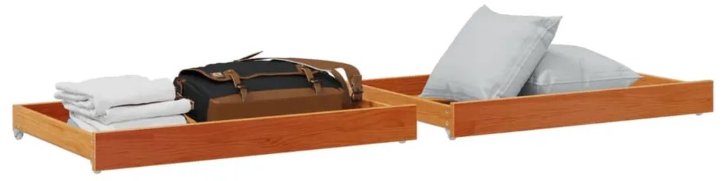 Gavetas p/ sofá-cama 2 pcs madeira de pinho maciça castanho mel