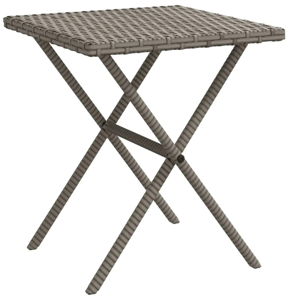 Espreguiçadeiras com mesa 2 pcs vime PE cinzento