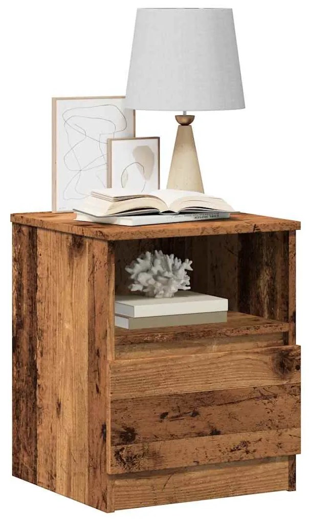 vidaXL Mesa de cabeceira 2 pcs 40x40x50cm deriv. madeira madeira velha