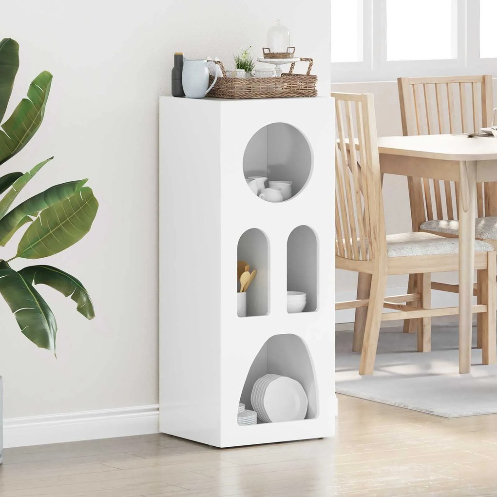 vidaXL Buffet Branco Brilhante 40 x 35 x 100,5 cm Madeira processada