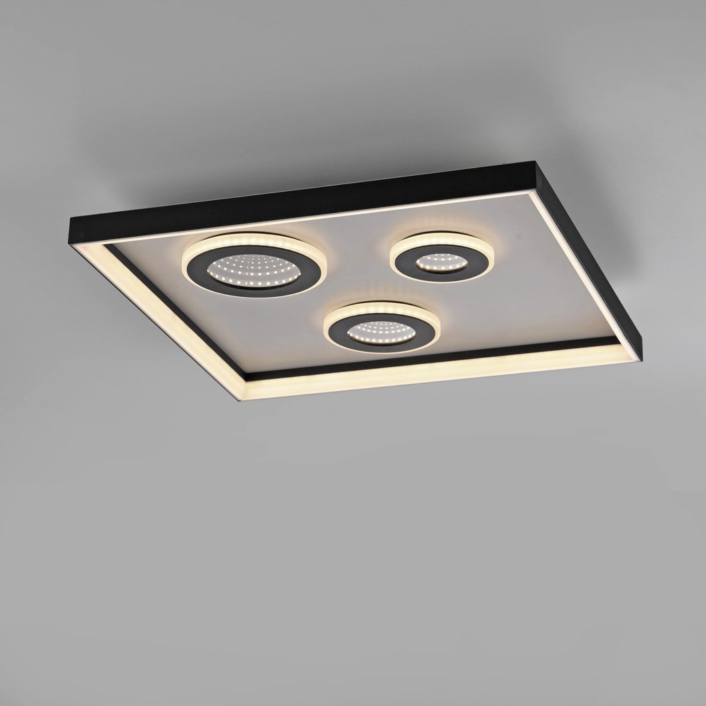 Candeeiro de Teto Design Preto c/ LED Dimmer e Comando - Dune