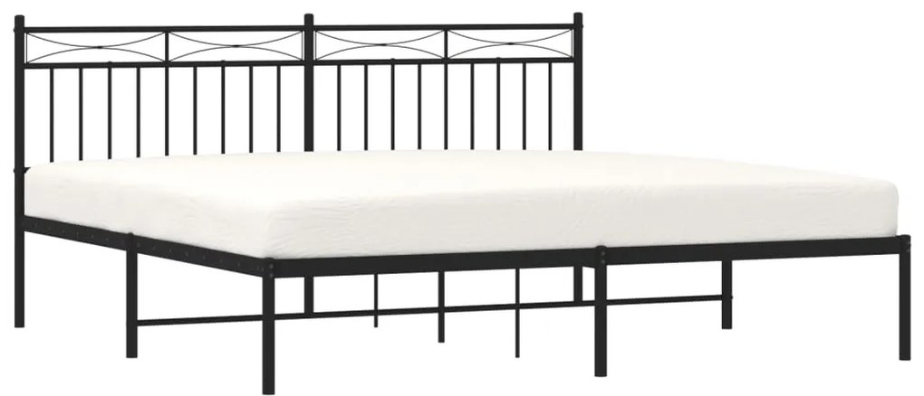 Estrutura de cama com cabeceira 183x213 cm metal preto