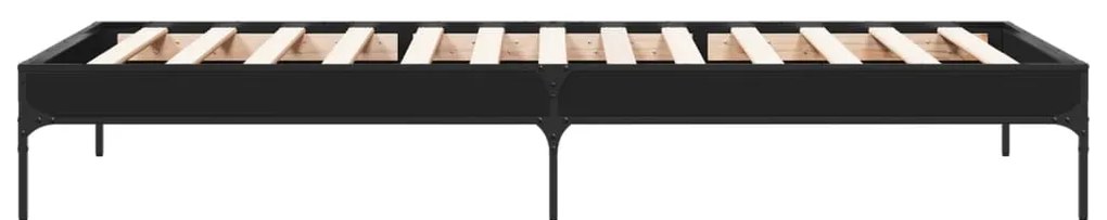 Estrutura de cama 90x190 cm derivados de madeira e metal preto