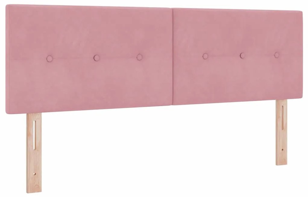 Cabeceira vidaXL Button Tufted Rosa 140 cm Veludo