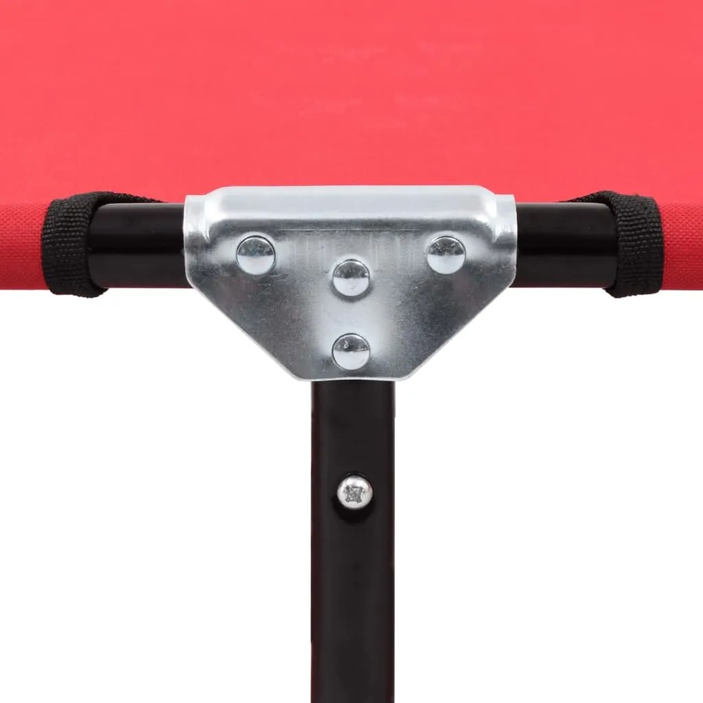 Espreguiçadeira/cama dobrável aço vermelho