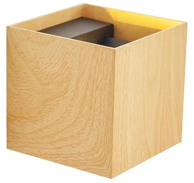 Candeeiro de parede exterior escandinavo com impressão de madeira incluindo LED IP54 - Edwin