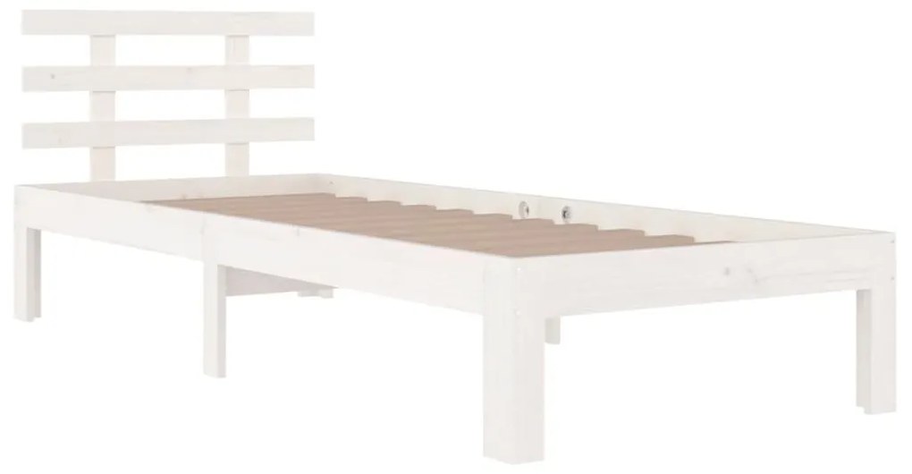 Estrutura de cama 100x200 cm madeira maciça branco