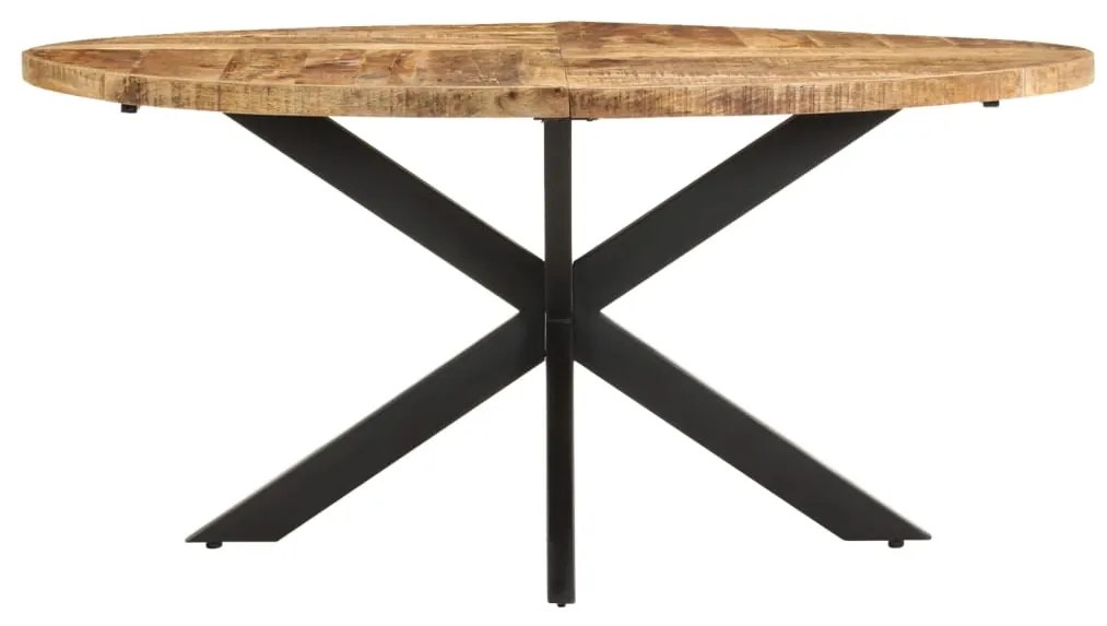 Mesa de jantar 160x90x75 cm madeira de mangueira áspera