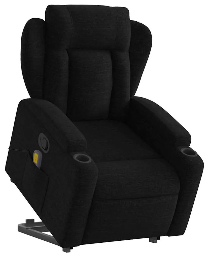 Poltrona de massagens reclinável elevatória tecido preto