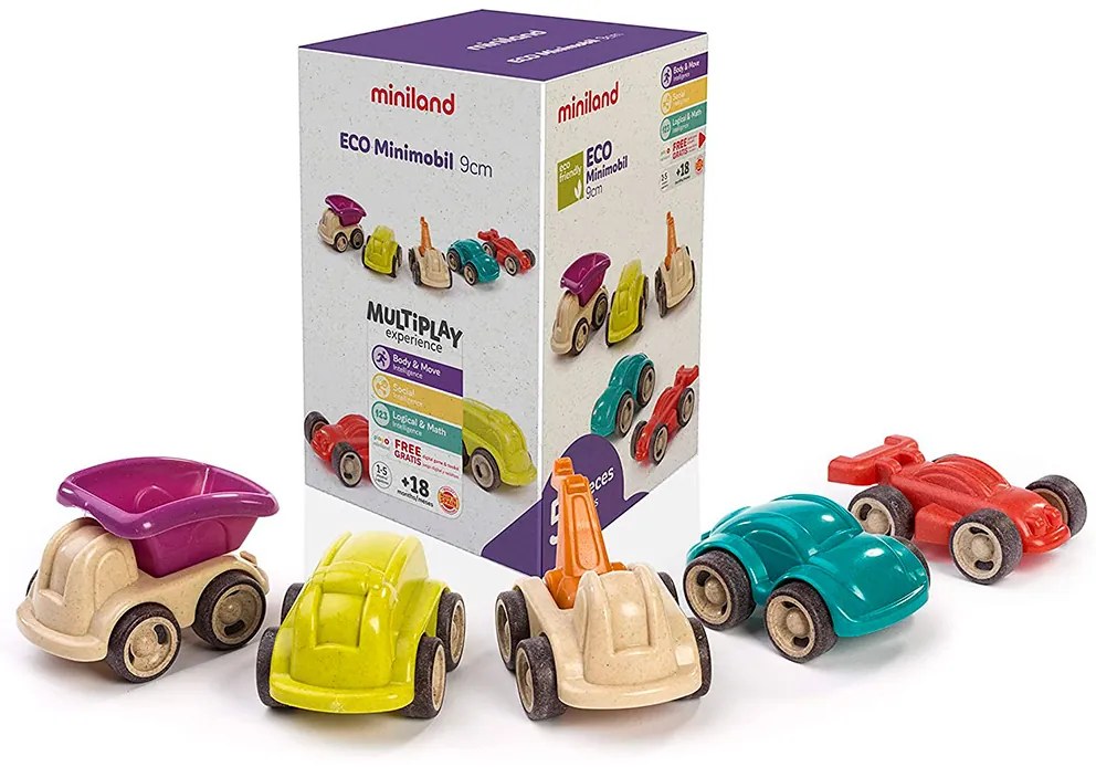 Jogo Miniland Conjunto de 5 Minimobiles Fabricados em Material Eco Friendly 150x210x150 mm