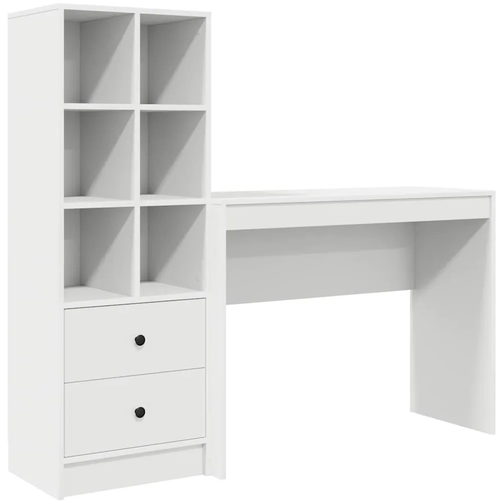 Mesa com Armazenamento Branca de Madeira Ingenheirada
