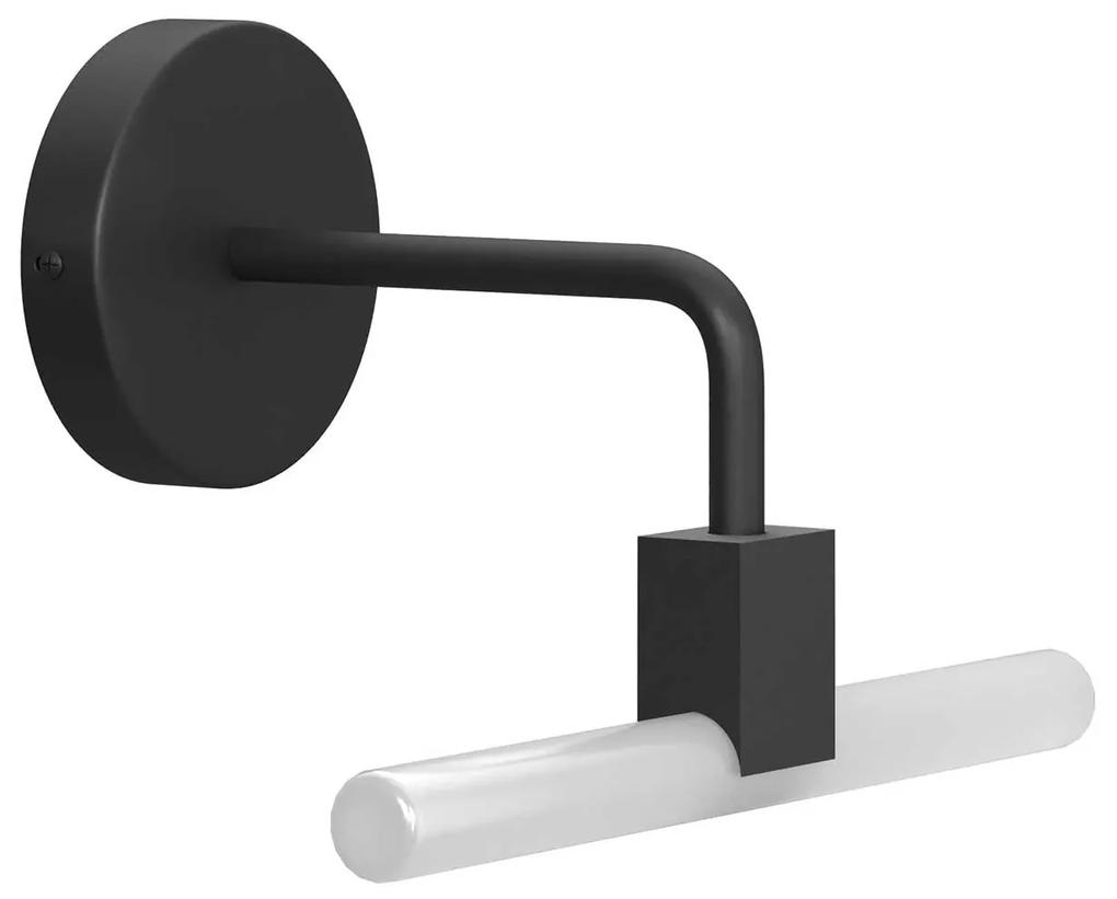 Minimal wall lamp with S14d Syntax socket and metal black bent extension pipe - Preto Sim