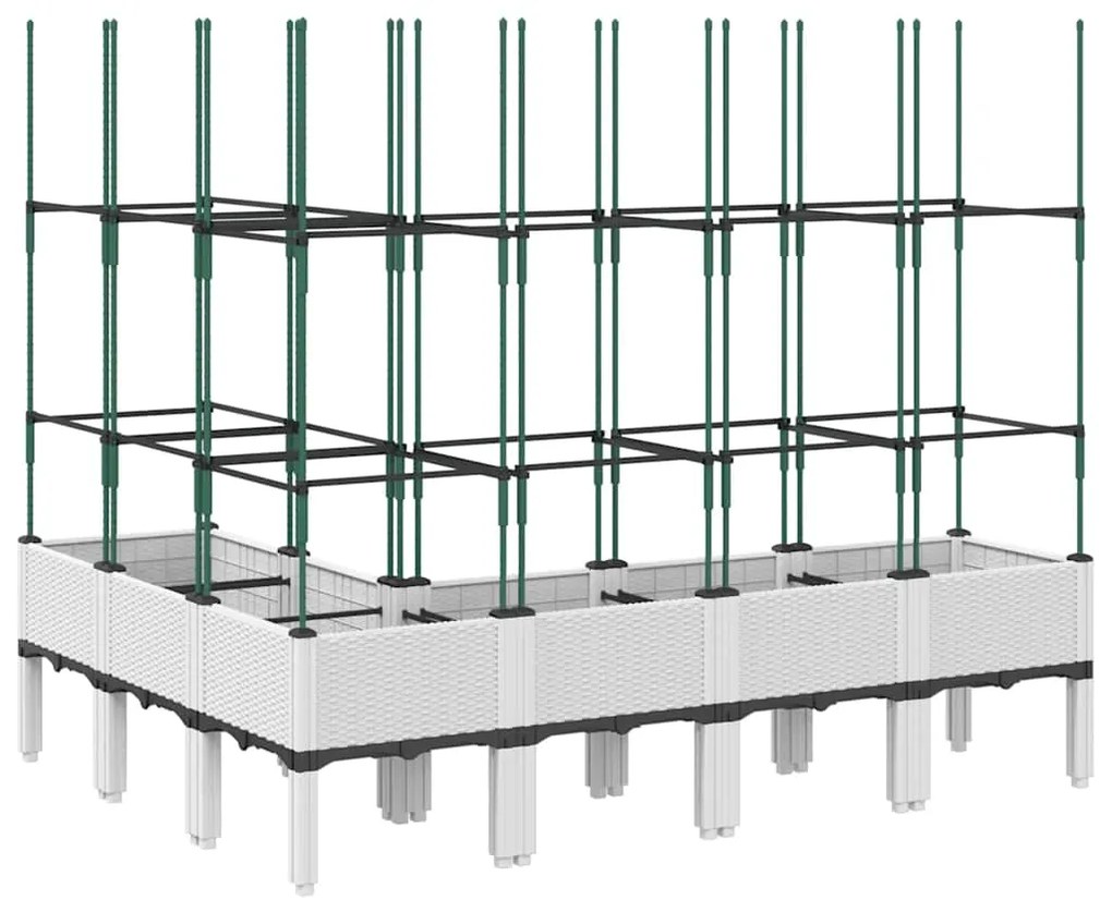 Vaso/floreira de jardim c/ treliça 160x120x142,5 cm PP branco