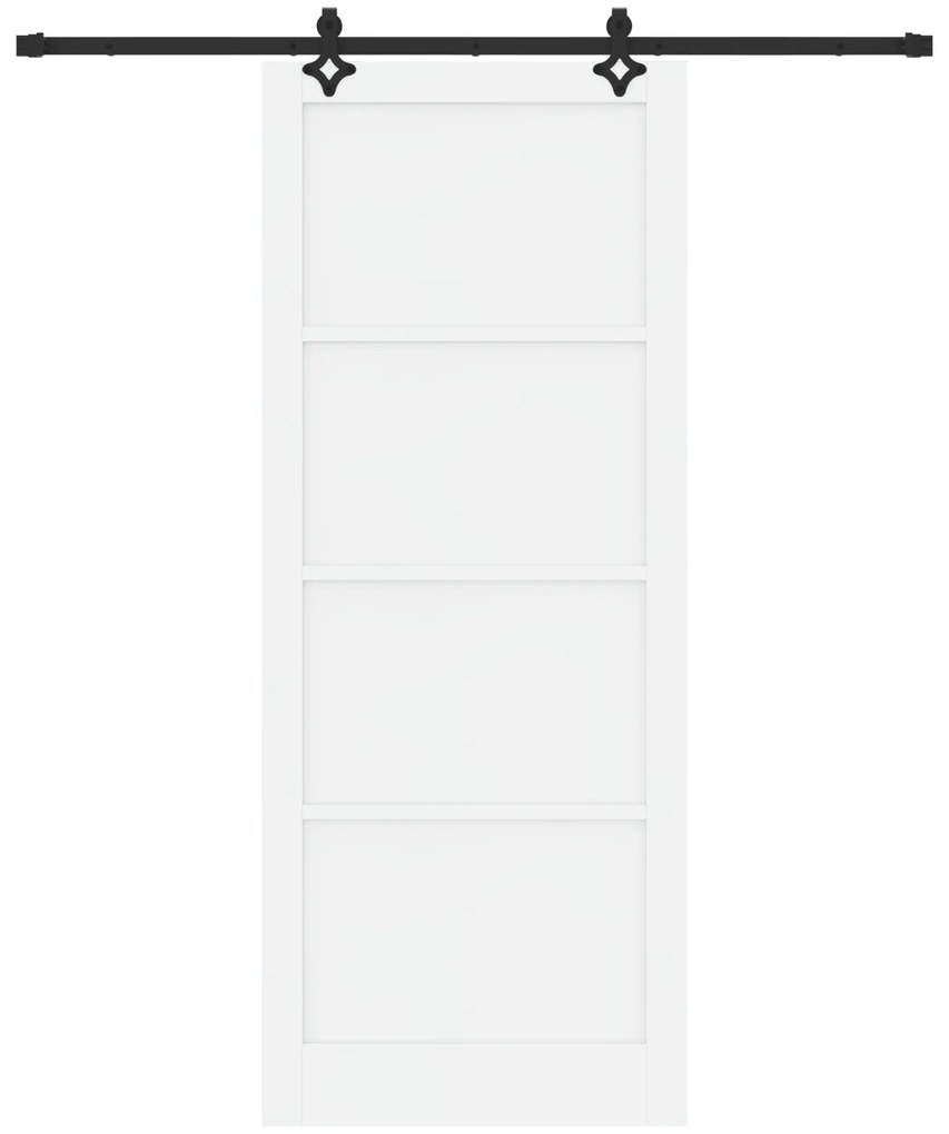 Porta Deslizante vidaXL com Conjunto de Ferragens Branca 93x232 cm Mad