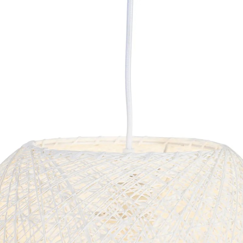 Candeeiro de suspensão rústico branco 35 cm - Corda Design,Country / Rústico,Moderno