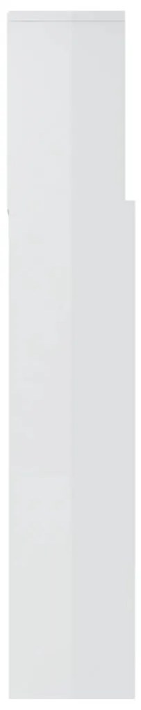 Armário de cabeceira 180x19x103,5 cm branco brilhante