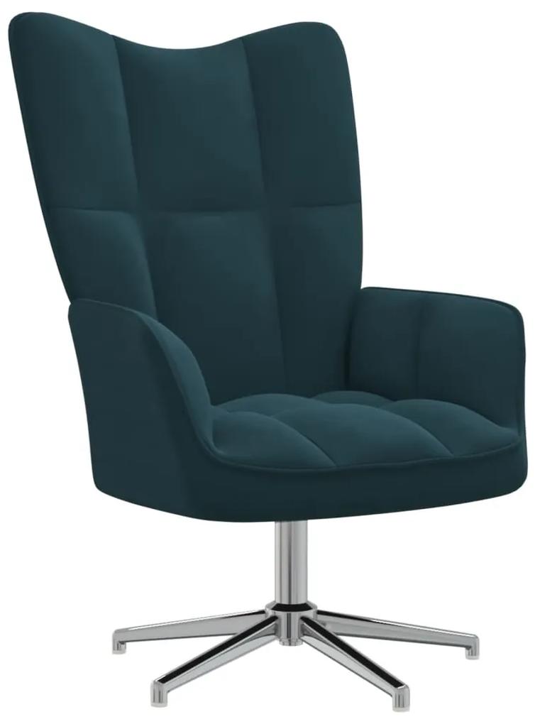 328127 vidaXL Cadeira de descanso veludo azul