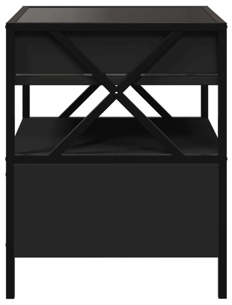 Mesa de centro com luzes LED Infinity 40x40x51 cm preto