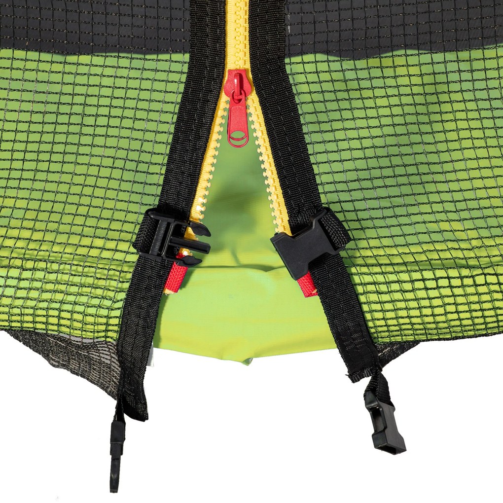 HOMCOM Trampolim de Jardim Ø223cm Trampolim para Crianças Adultos com Superfície de Salto Ø137cm Rede de Segurança Cobertura de Bordas e Escada para Exterior Verde