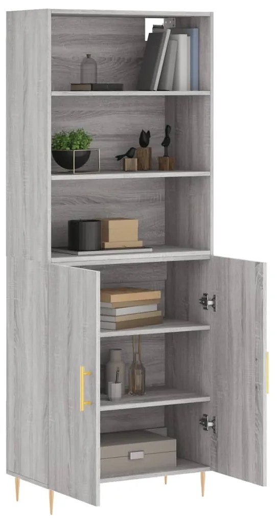Armário alto 69,5x34x180 cm derivados de madeira sonoma cinza