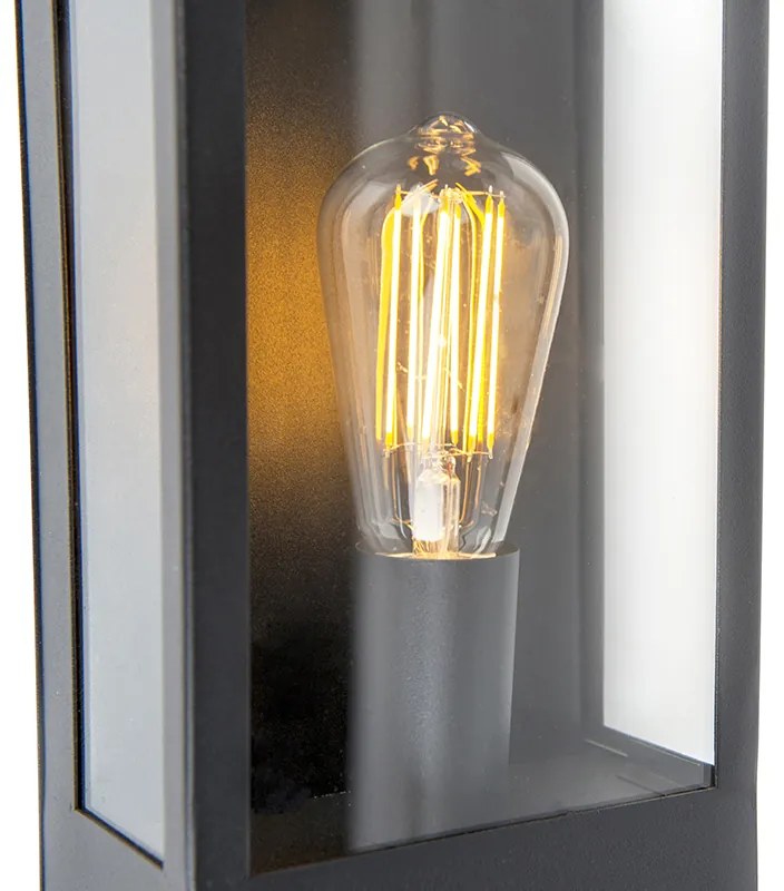 Candeeiro de Parede Exterior Preto com Sensor Crepuscular - Rotterdam