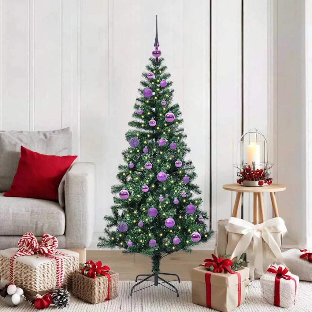 vidaXL Árvore de Natal Artificial Pré-iluminada Verde 150 cm